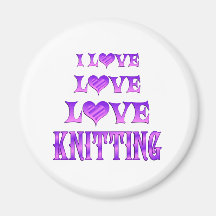 Love Love Knitting Fridge Magnets