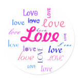 Love, love, love... round sticker
