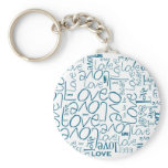 Love Love Love, text design template Keychains