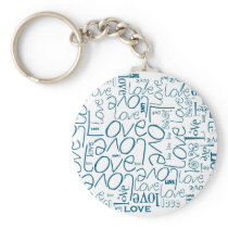 Love Love Love, text design template Keychains
