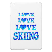 Love Love Skiing iPad Mini Cover