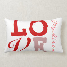 Love Madison Personalized Name Pillow for Girls