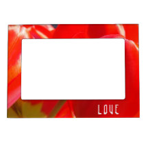 LOVE magnetic Photo Frame Red Tulip Flowers