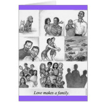 Love makes a family greeting cards