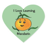 Love Mandarin Chinese Language Heart Stickers