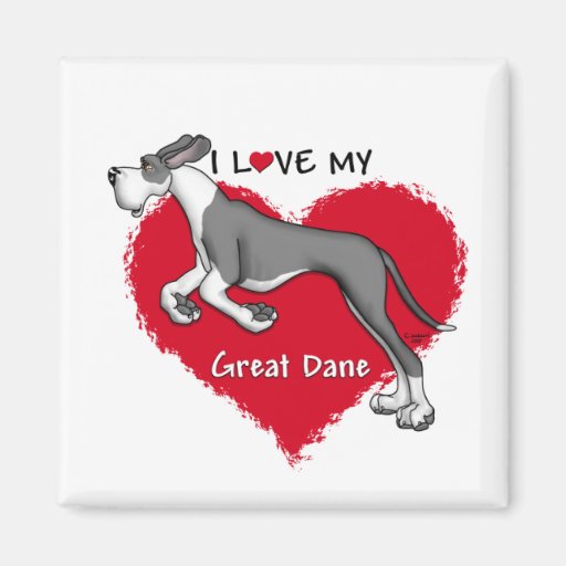 Love Mantle Great Dane UC Refrigerator Magnets