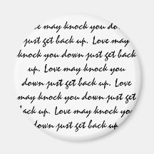 love may knock you down fridge magnet