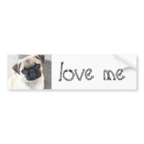 love me - cute mops bumper sticker