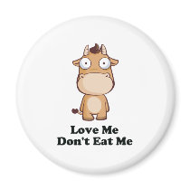 Love Me Don't Eat Me Cow Design Refrigerator Magnet