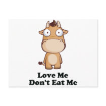 Love Me Don't Eat Me Cow Design Post Card