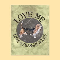 Love Me, love my Basset Hound postcards