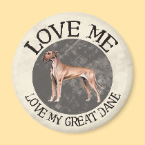 Love me, love my Great Dane magnets