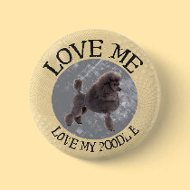 Love me, love my Poodle buttons