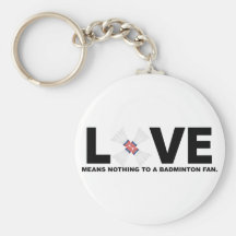 Love Means Nothing to a Badminton Fan Keychain