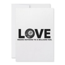 Love Means Nothing to a Billiard Fan Custom Announcements