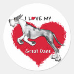 Love MerleB Great Dane Sticker