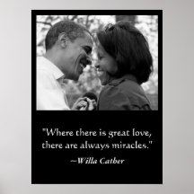 LOVE & MIRACLES POSTER, BARACK & MICHELLE OBAMA