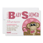 Love Monkey - Pink Baby Shower Invitations