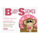 Love Monkey - Pink Baby Shower Invitations