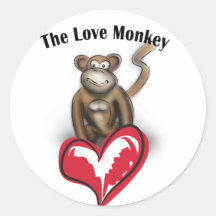 love-monkey round sticker