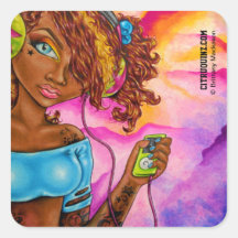 Love Music By Brittany Mackason Square Stickers