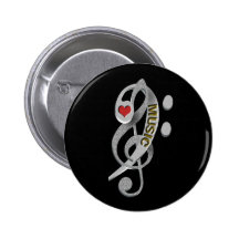 Love Music Clef Sculpture Buttons