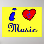 love music yellow poster posters