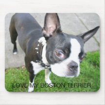 LOVE MY BOSTON TERRIER MOUSE MATS