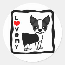 Love My Boston Terrier Sticker