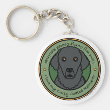 Love My Curly-Coated Retriever Key Chains
