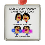 Love My Two Daughters Cartoon Christmas Ornament