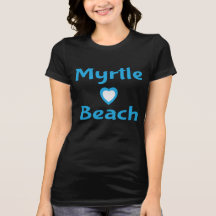 Love Myrtle Beach Hearts Blue &  Black T-Shirt