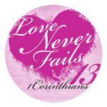 Love Never Fails - 1 Corinthians 13 Sticker