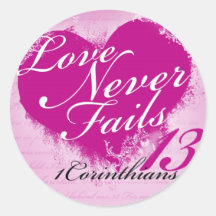 Love Never Fails - 1 Corinthians 13 Sticker