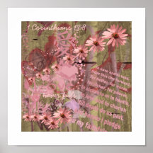 Love Never Fails ConeFlower Collage Posters