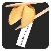 Love Never Fails Fortune Cookie Square Sticker