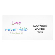 "Love never fails" Photo Card Template
