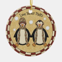 Love Never Melts Penguin Christmas Ornament
