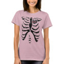 love news paper heart, rib cage t-shirts