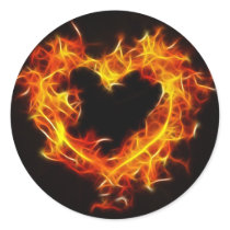 Love of Fire Round Stickers