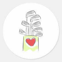 Love of Golf Round Stickers