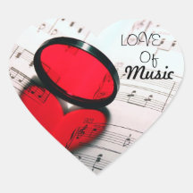 Love Of Music Heart Sticker