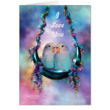 Love On A Moon Swing Valentine's Day ArtCard