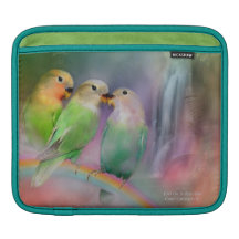 Love On A Rainbow Lovebird iPad Sleeve