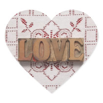 love on lace heart sticker
