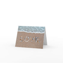 Love on the beach greeting card