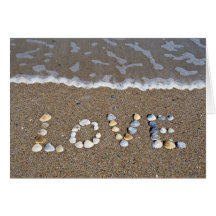 Love on the beach card