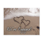 Love on the beach engagement card postcards