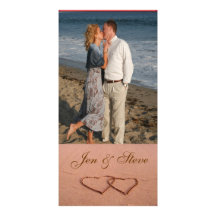 Love on the beach photo template picture card