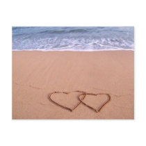 Love on the beach postcard